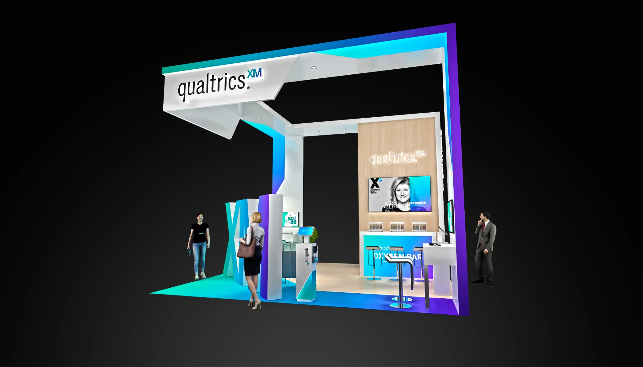 20x20 Island booth design by Reaction Space